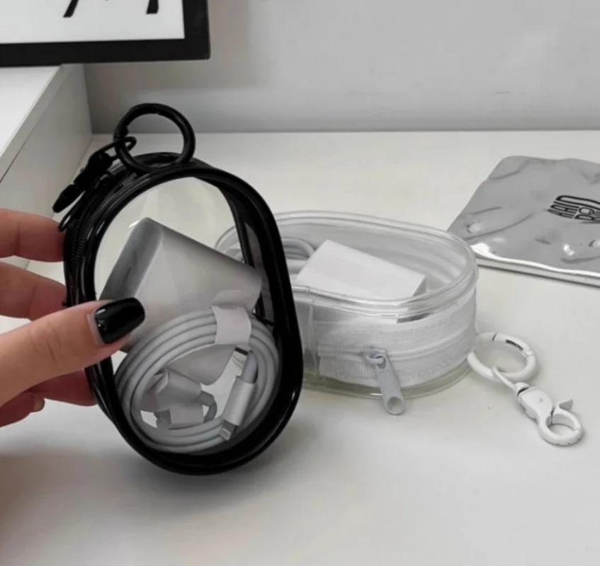Tech Accessories For Christmas - 5PCS Transparent Portable Zipper Cable Organizer