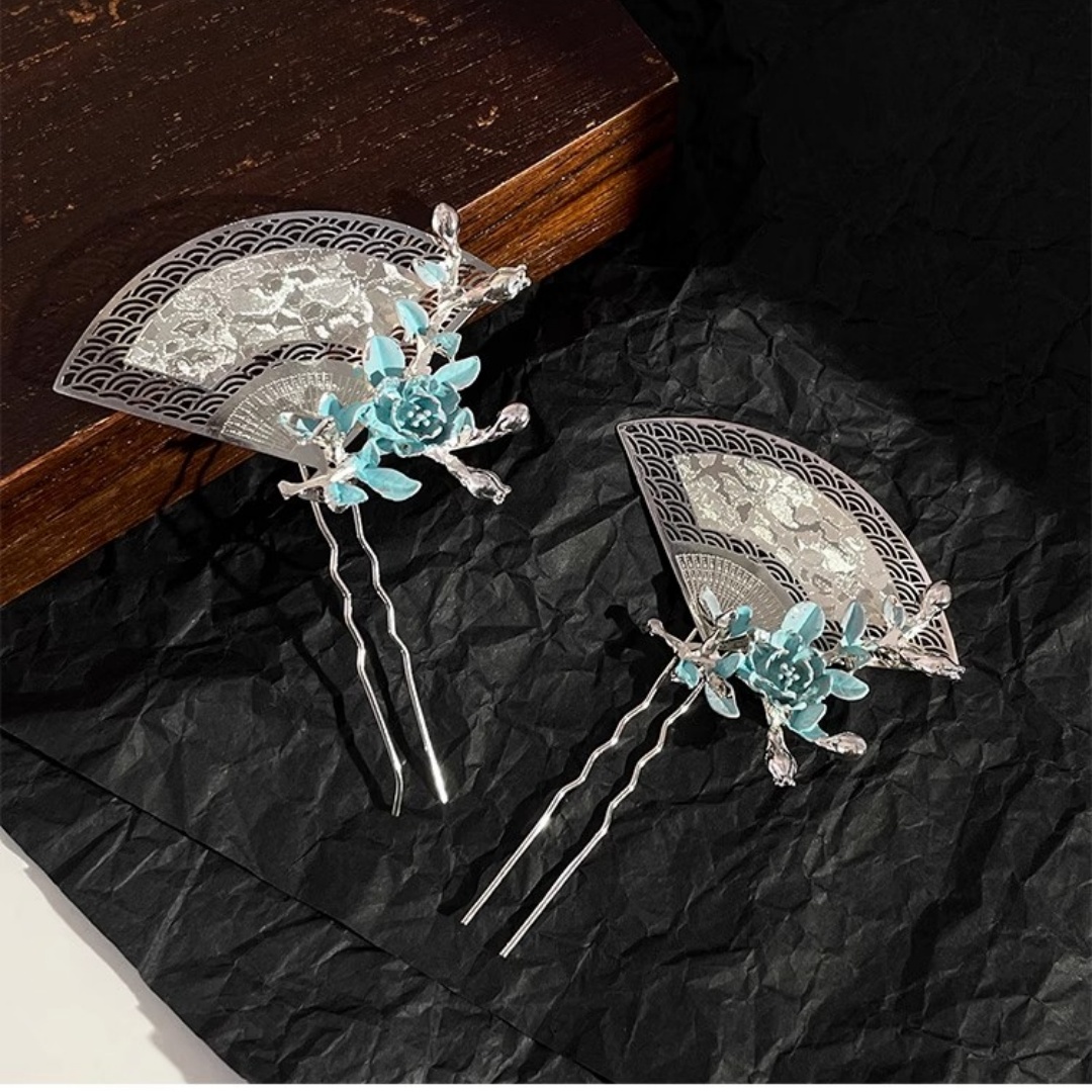 Tech Accessories For Women - New Chinese-Style Fan-Shaped Hairpin, Exquisite, Light